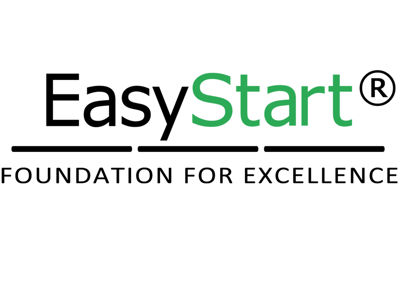 Logotyp för EasyStart med tagline “Foundation for Excellence”, undervarumärke till Floattech som erbjuder startplattformsbryggor för rodd